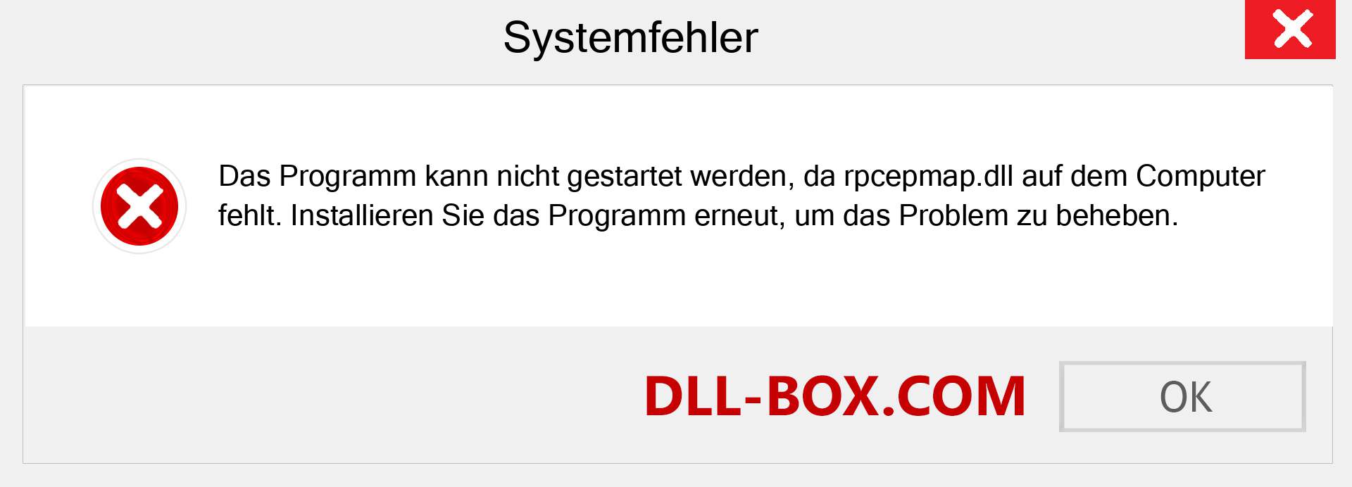 rpcepmap.dll-Datei fehlt?. Download für Windows 7, 8, 10 - Fix rpcepmap dll Missing Error unter Windows, Fotos, Bildern