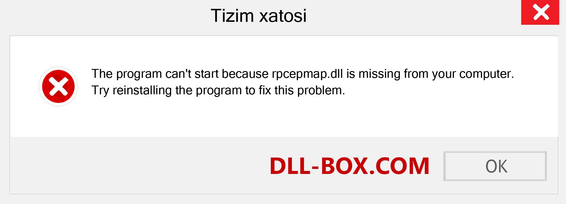 rpcepmap.dll fayli yo'qolganmi?. Windows 7, 8, 10 uchun yuklab olish - Windowsda rpcepmap dll etishmayotgan xatoni tuzating, rasmlar, rasmlar